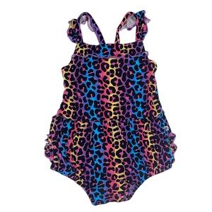 Bums & Roses Roarin' Rainbow Ruffled Bubble Romper